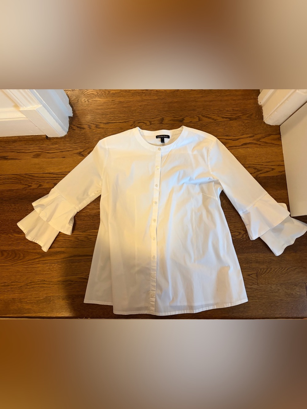 Isabella Oliver Maternity White Button Front Blouse - Size 3 Like New